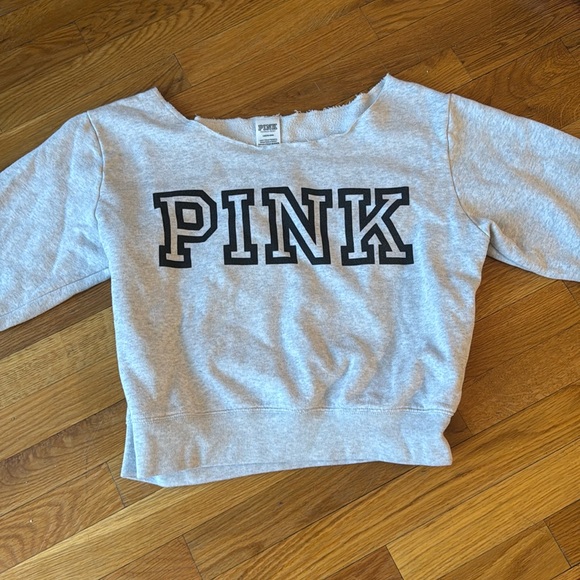 Light grey off the shoulder crop sweater - Picture 1 of 3
